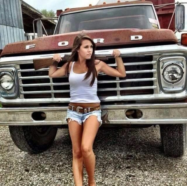 Ford F-150 Old Classic Truck Monster with a hot American sexy girl babe!! By SuperDriveUSA
