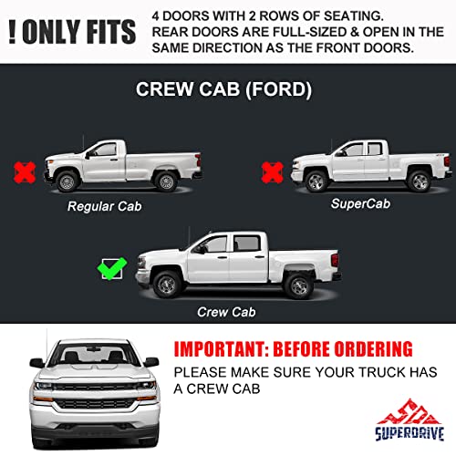 6'' Running Boards Compatible with 1999-2016 Ford F-250/350/450/550HD SuperDuty Crew Cab
