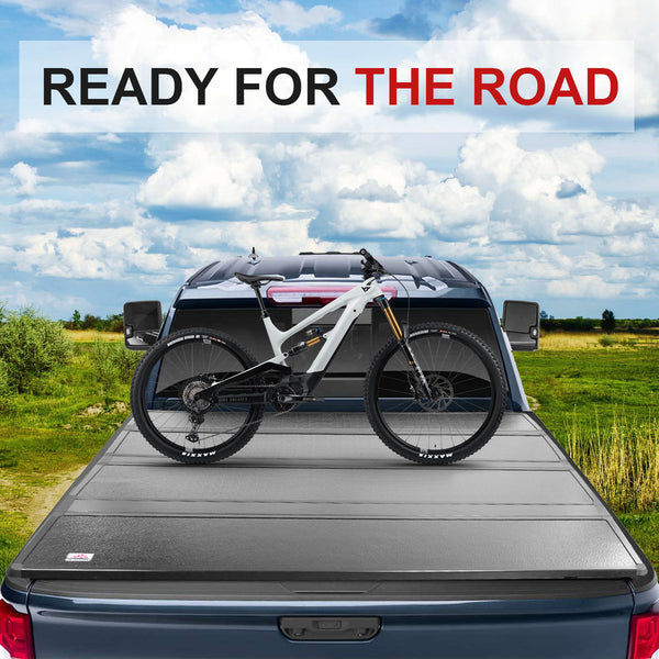 8 Feet Quad Fold Truck Bed Tonneau Cover Fits 2014-2020 Toyota Tundra