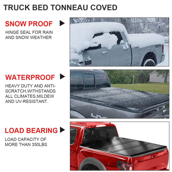 5.2 Feet Quad Fold Hard Truck Bed Tonneau Cover Fits 2015-2018 Chevy Colorado