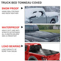 8 Feet Quad Fold Hard Truck Bed Tonneau Cover Fits 2015-2022 Ford F150