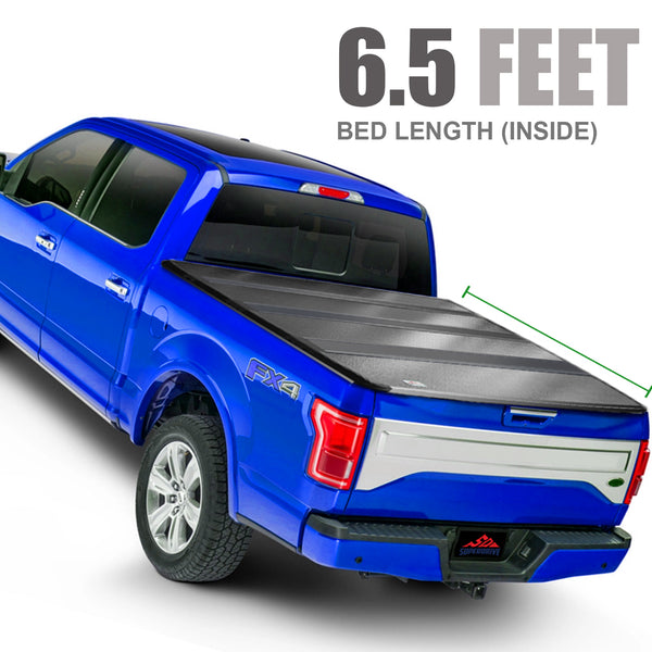 6.5 Feet Quad Fold Hard Truck Bed Tonneau Cover Fits 2014-2018 Silverado