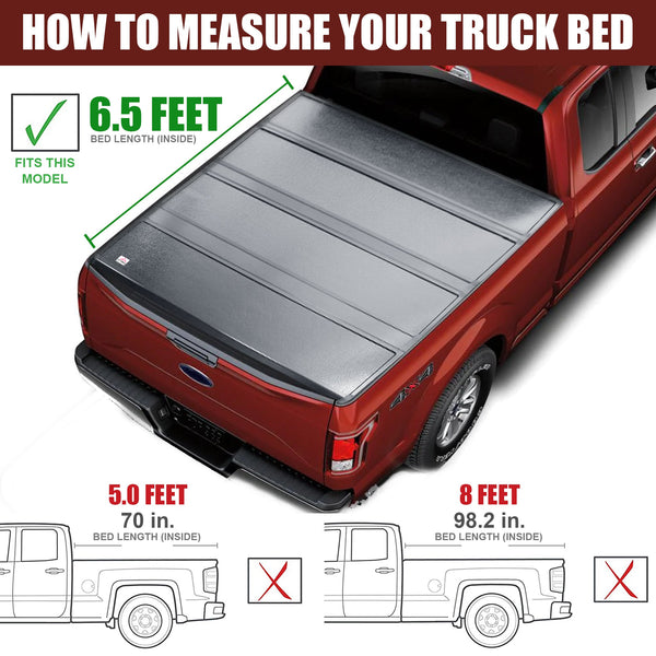 5.2 Feet Quad Fold Hard Truck Bed Tonneau Cover Fits 2015-2018 Chevy Colorado